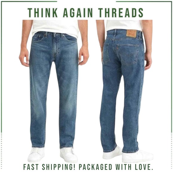 Levi's 505 Regular Fit Straight Leg Jeans Men's Medium Wash Size W36 x L34 - Picture 1 of 10